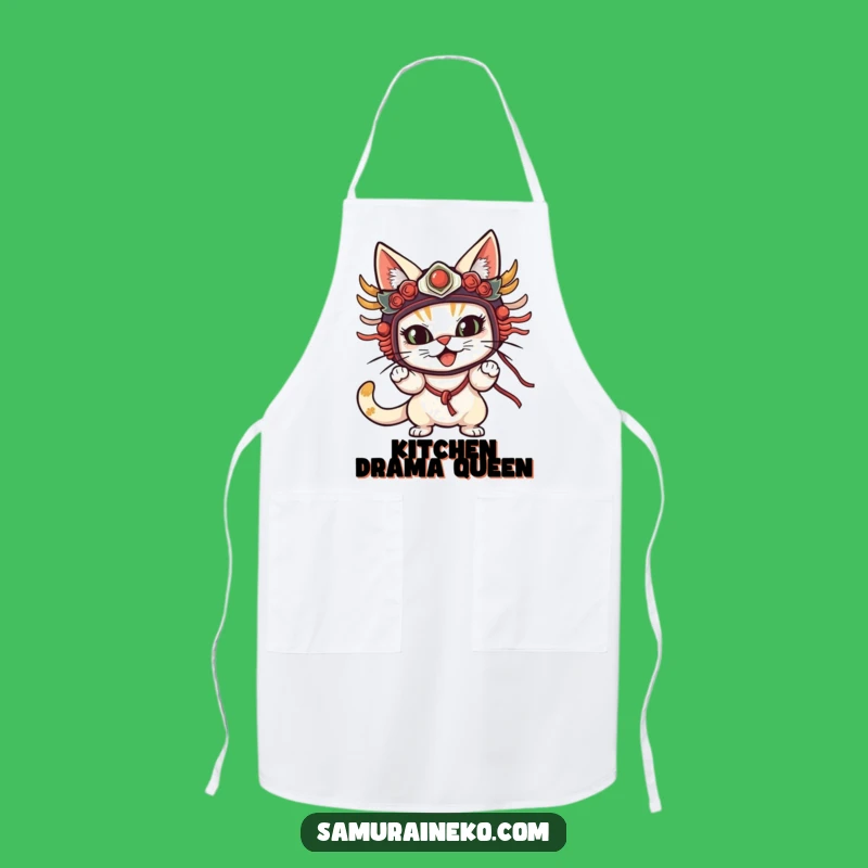 Funny Cat Mask Apron: Cook with Theatrical Flair, Perfect Kitchen Gift