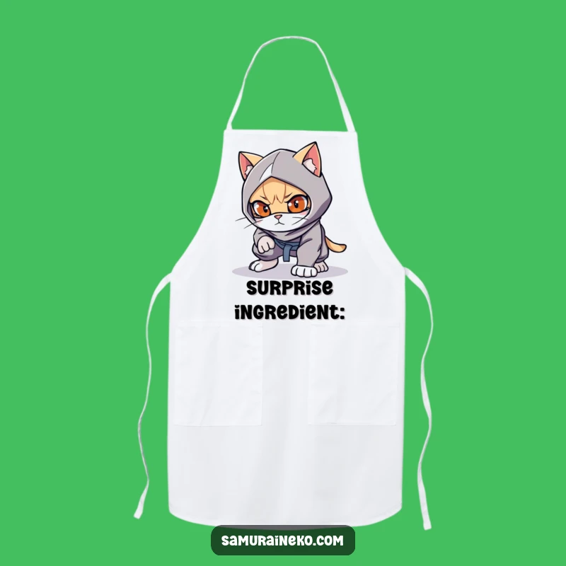 Funny Cat Ninja Apron - Serve with Stealth and Feline Cunning