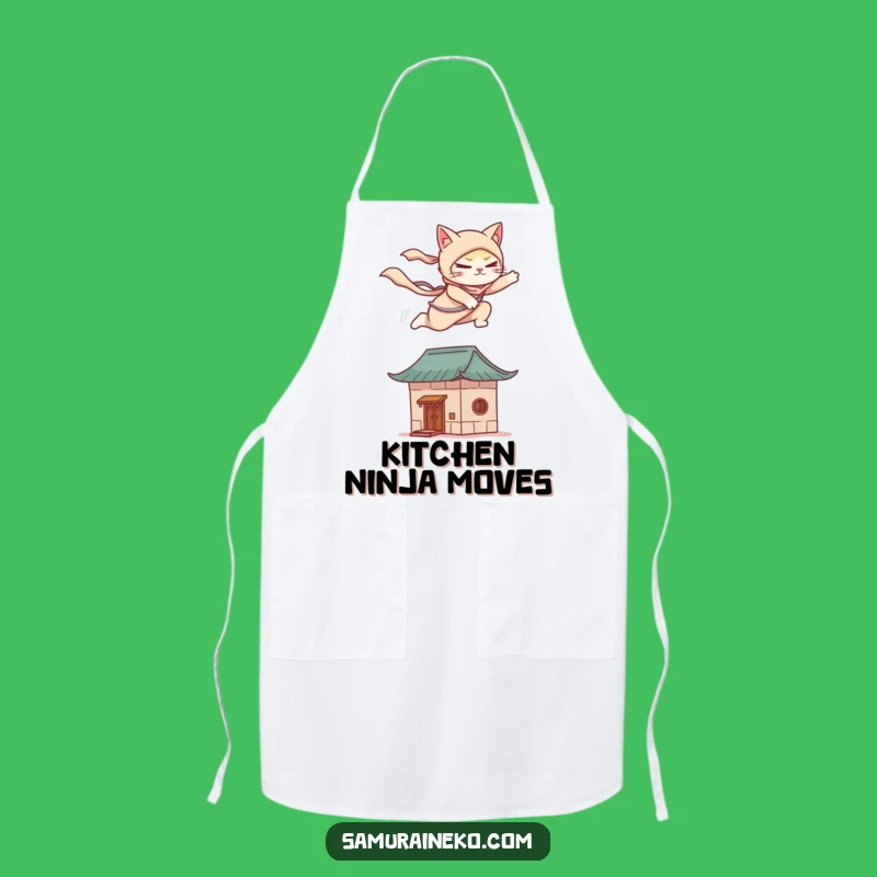 Funny Cat Ninja Apron: Wield Your Kitchen Skills with Stealth