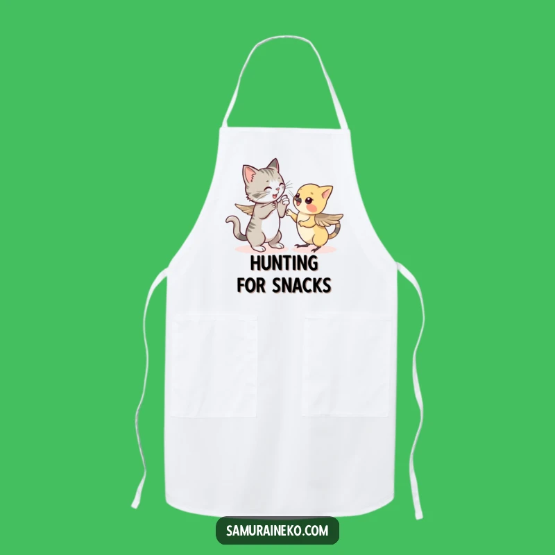 Funny Cat vs Sparrow Apron: Cook Up Laughs in the Kitchen