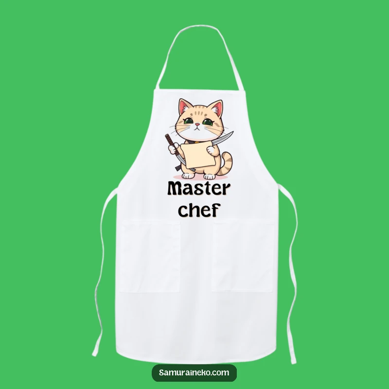 Funny Proud Cat Katana Apron: Kitchen Precision for Aspiring Chefs