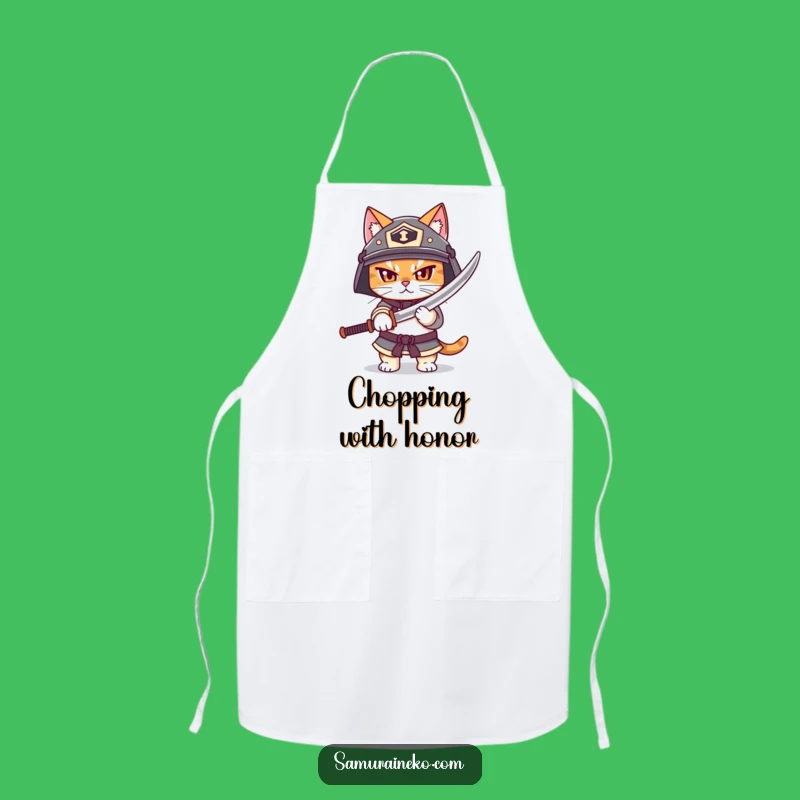 Funny Samurai Cat Apron: Cook with Courage, Hilarious Kitchen Gift