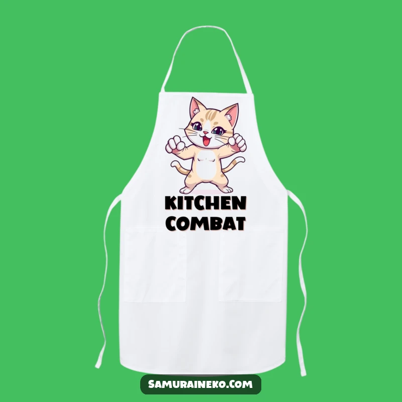 Funny Fighting Cat Apron - Chef's Dynamic Kitchen Companion