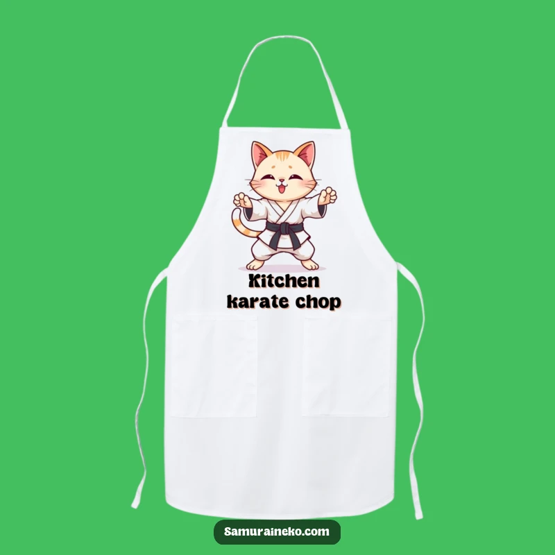Funny Karate Cat Apron: Cook with Hilarious Martial Arts Energy and Protection