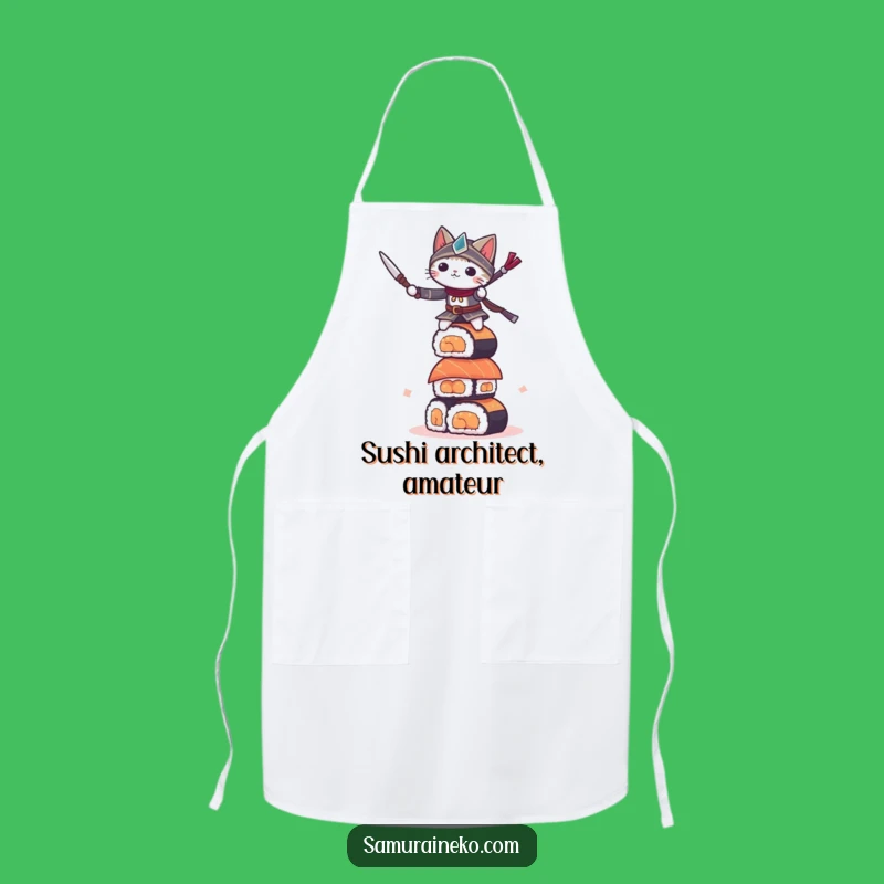 Funny Sushi Cat Warrior Apron: Master Your Kitchen, Hilarious Gift