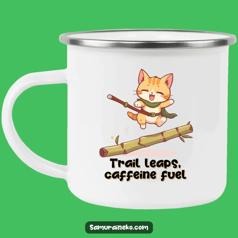 Funny Cat Warrior Camping Mug: Adventure Fuel, Hilarious Feline Companion!