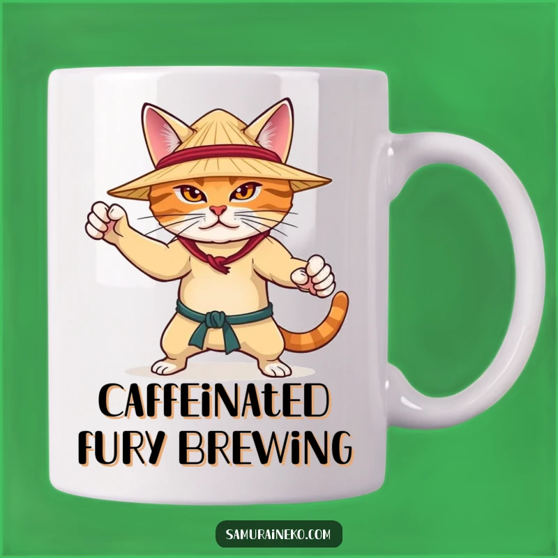 Funny Martial Arts Cat Mug - Hilarious Gift for Determined Feline Warriors
