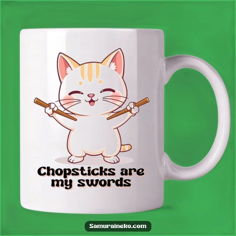 Funny Cat Chopstick Master Mug: A Hilarious Gift for Sushi Lovers and Feline Fans