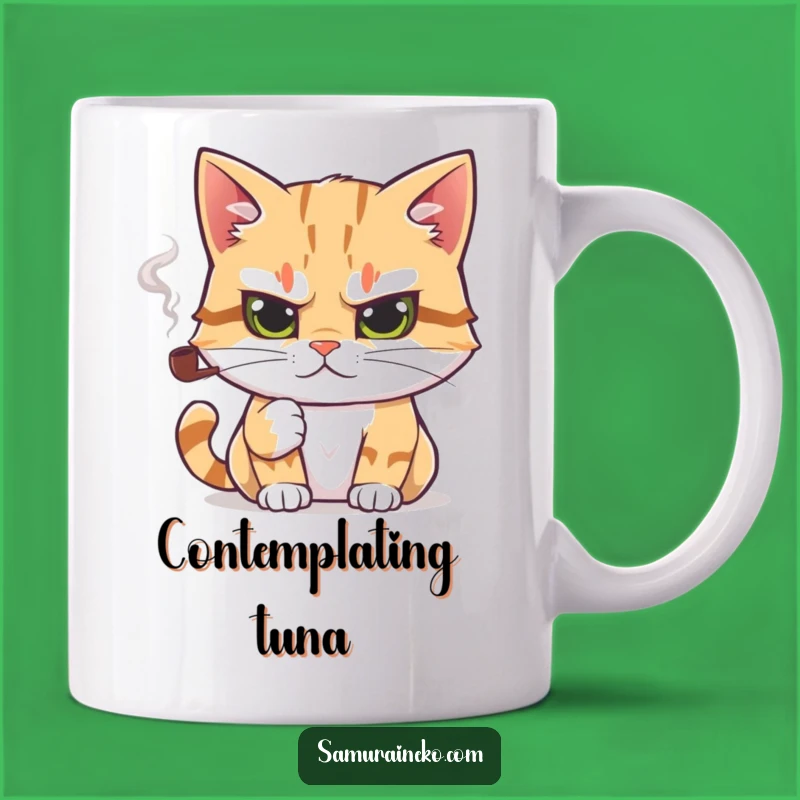 Funny Intellectual Cat Mug: Pondering Paws, Hilarious Gift for Thinkers