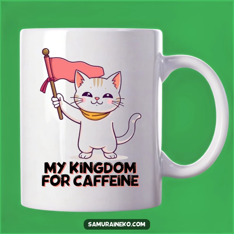 Funny Cat Hero Mug: Adorable Feline Banner Warrior - The Perfect Funny Gift!