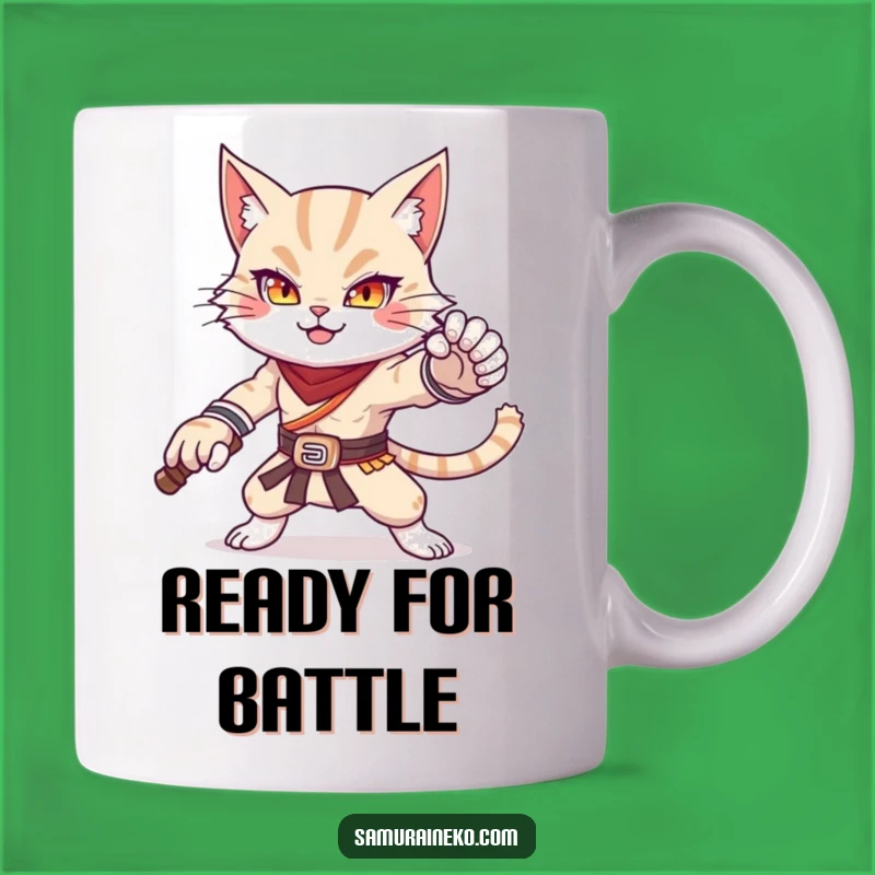 Funny Cat Warrior Mug: Powerful & Adorable Feline Pose Gift