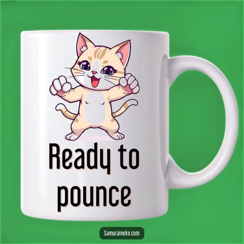 Funny Fighting Cat Mug - Dynamic Action Pose Gift for Cat Lovers