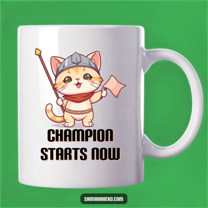 Funny Victorious Cat Helmet Mug: Hilarious Champion Gift for Cat Fans