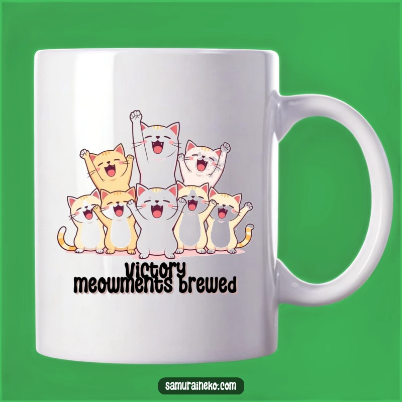 Funny Victory Cats Mug - Celebrate Success with Feline Friends, Great Gift
