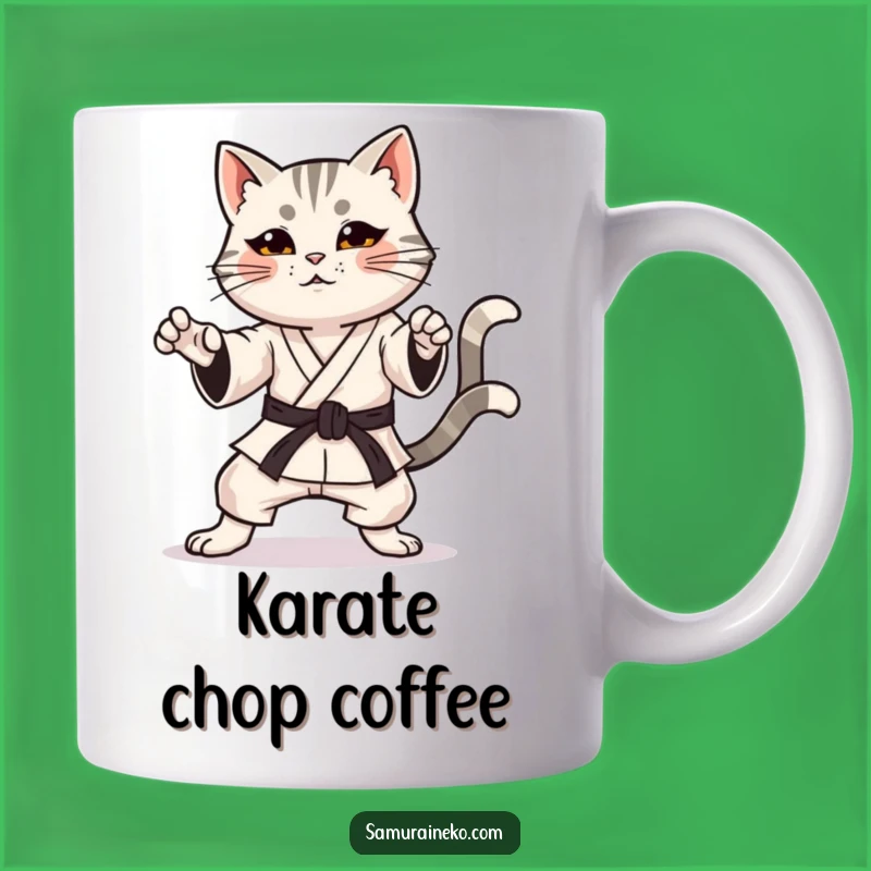Funny Karate Cat Mug: Fierce Paws, Happy Tail, Perfect Gift