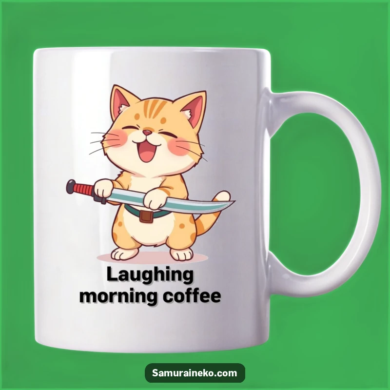 Funny Cat Laughing Sword Mug: Hilarious Feline Fails, Perfect Funny Gift