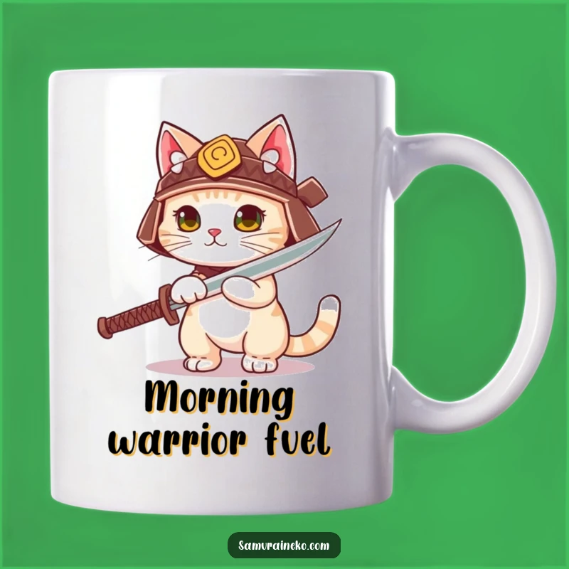 Funny Samurai Cat Helmet Mug - Hilarious Warrior Kitty Gift for Brave Souls
