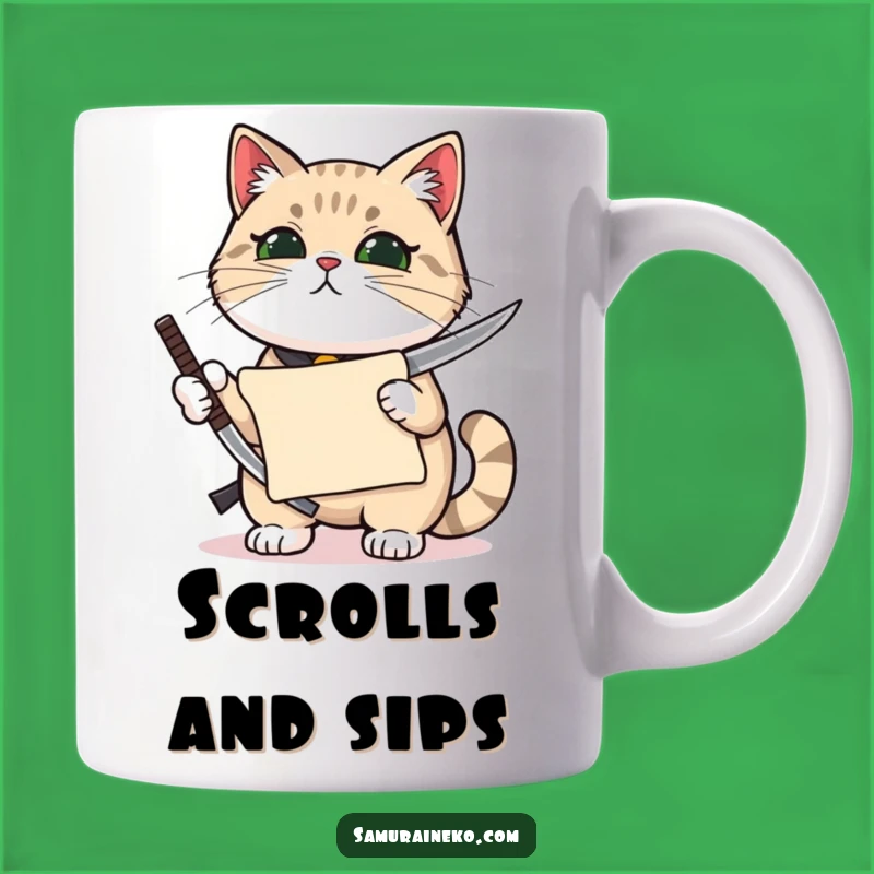 Funny Proud Cat Katana Mug: Miniature Warrior Feline Gift for Cat Lovers