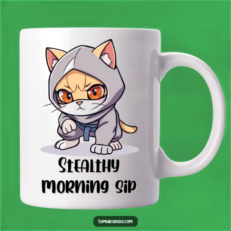 Funny Cat Ninja Mug - Stealthy Feline Humor Gift