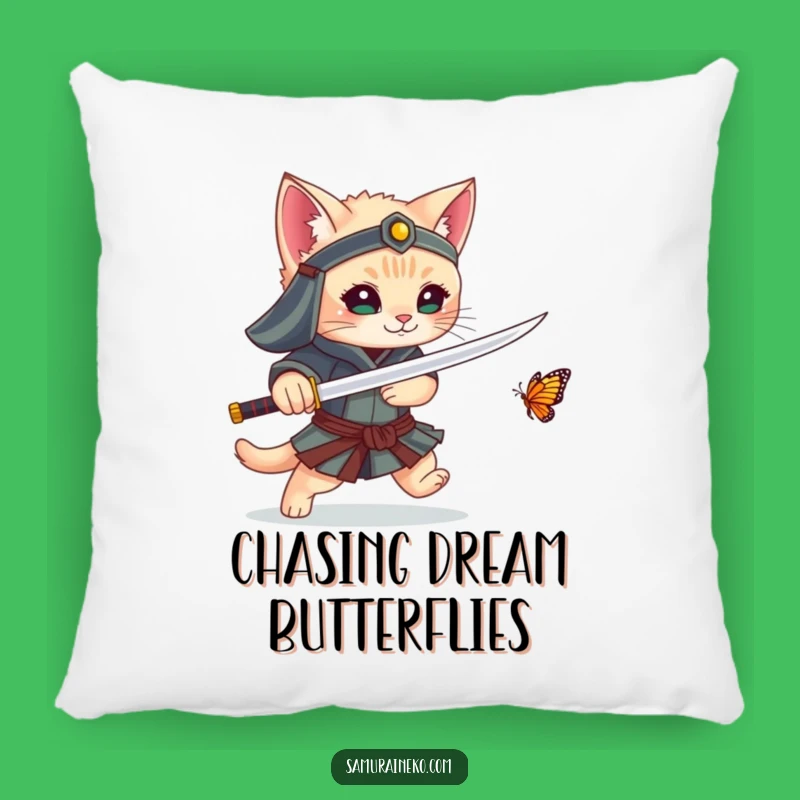 Funny Kitten Samurai Pillow: Cozy Up with Adorable Warrior Dreams