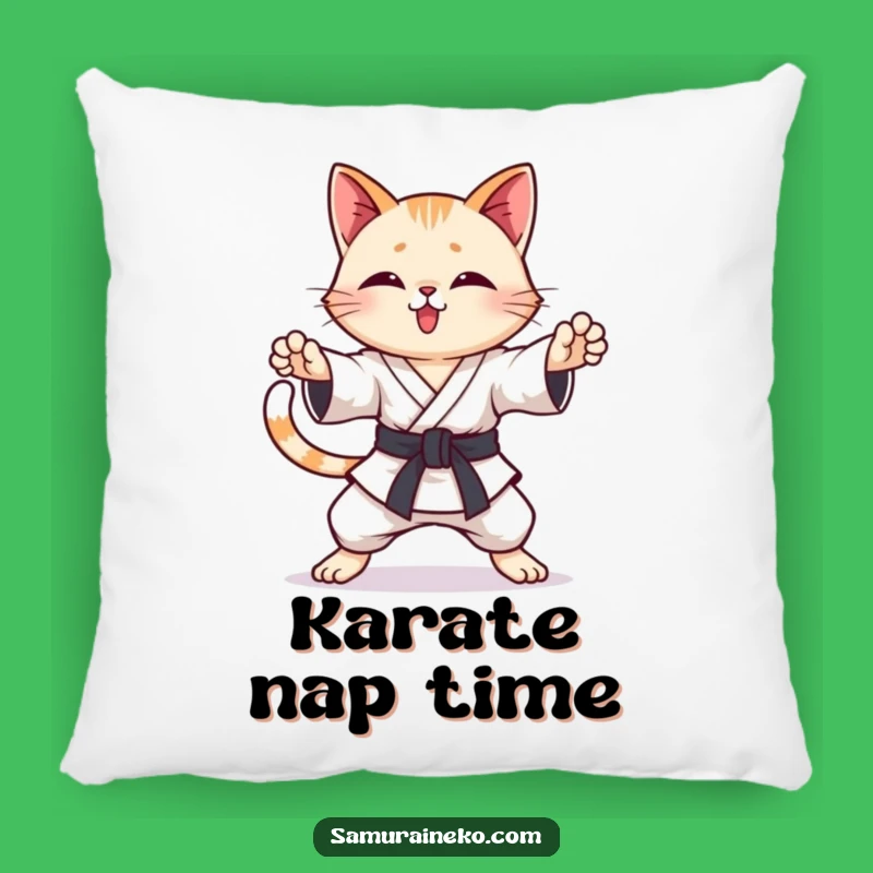 Cozy Funny Karate Cat Pillow: Huggable Comfort with Hilarious Martial Arts Charm