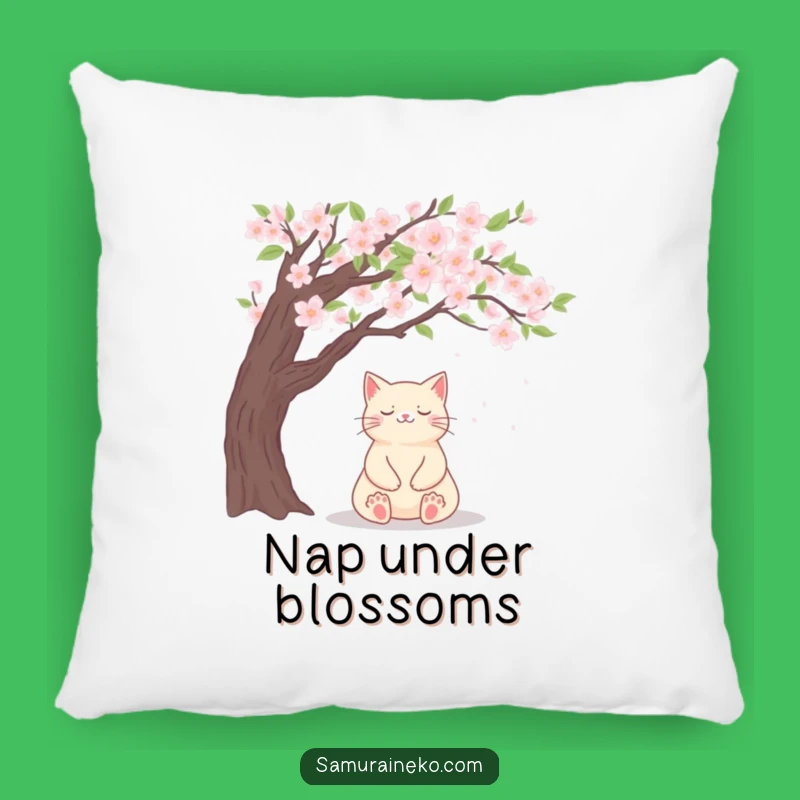 Cozy Funny Zen Cat Blossom Pillow - Soft Comfort for Peaceful Moments