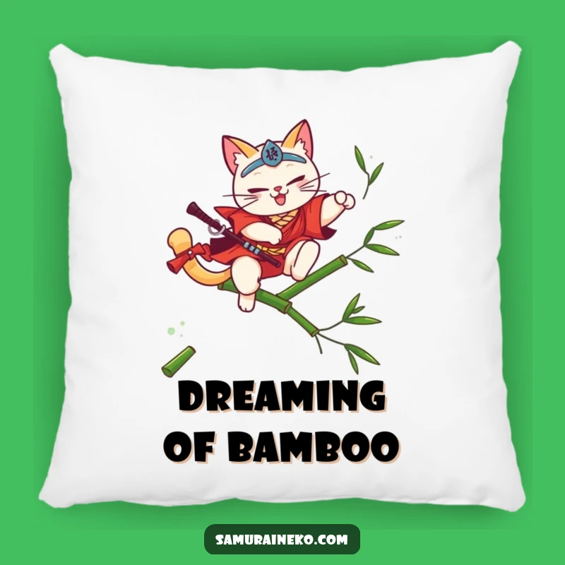 Funny Cat Samurai Pillow - Comfy Cushion for Zen Moments