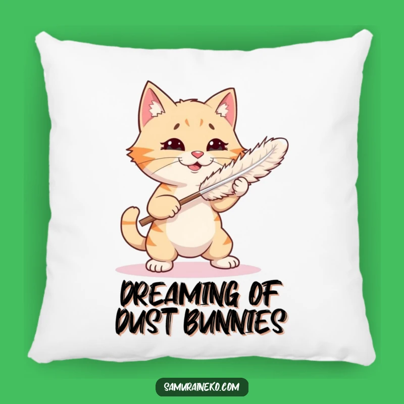 Funny Cat Feather Duster Pillow: Soft Kitty Combat Companion - Adorable Funny Gift!