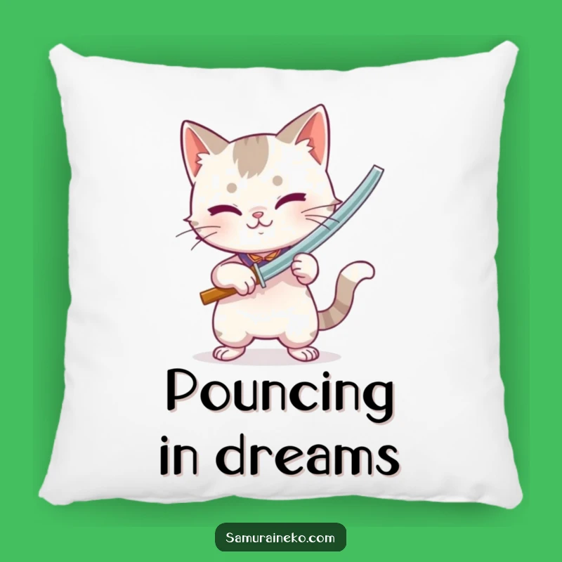 Funny Bamboo Sword Cat Pillow: Cozy Playful Feline Cushion, Intense Comfort Gift