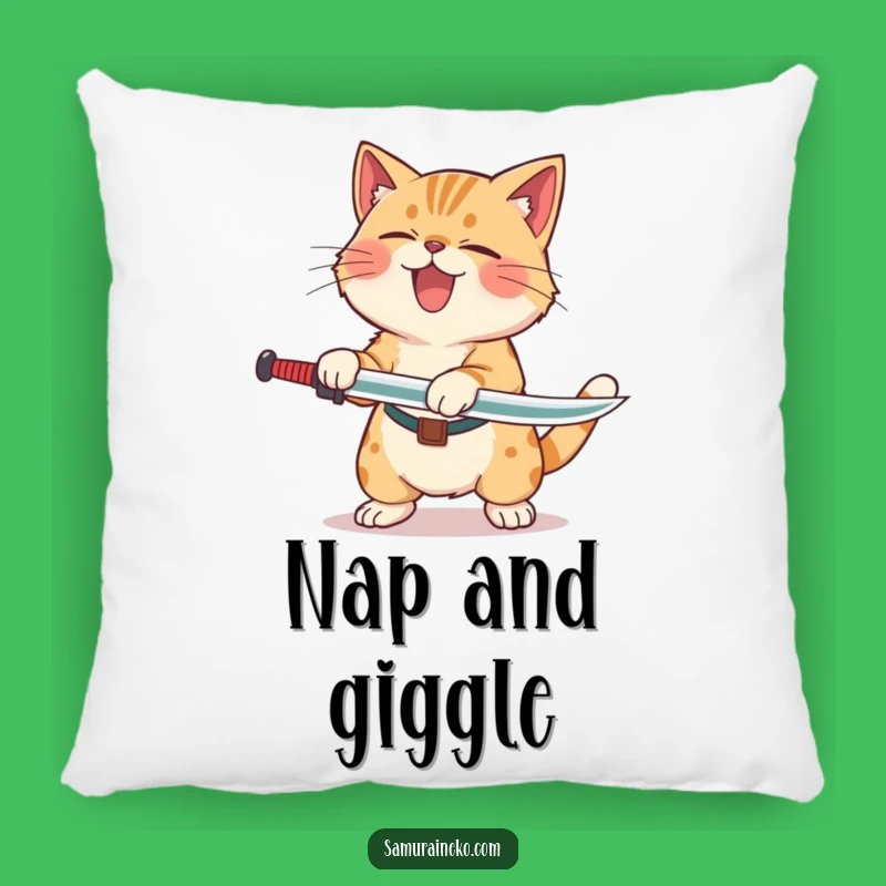 Funny Cat Laughing Sword Pillow: Cozy Up with Hilarious Feline Fails