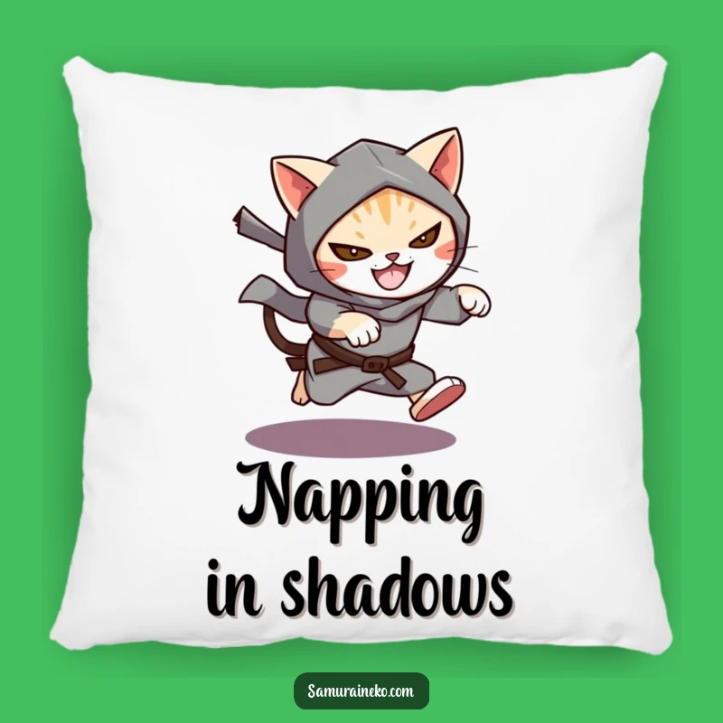 Funny Cat Ninja Pillow: Cozy Up with Stealthy Feline Comfort