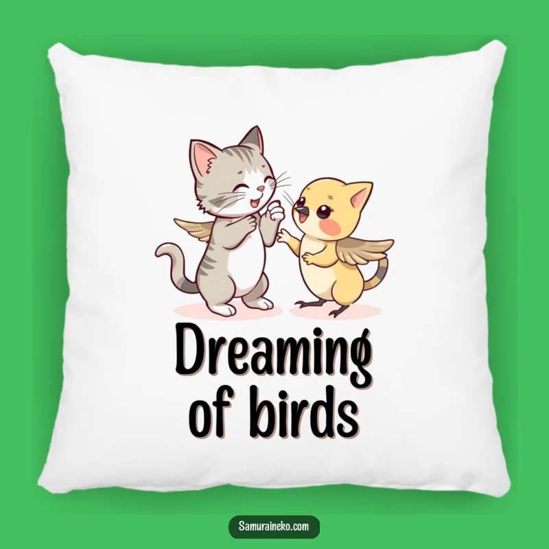 Funny Cat vs Sparrow Pillow: Cozy Up with this Hilarious Pet Encounter
