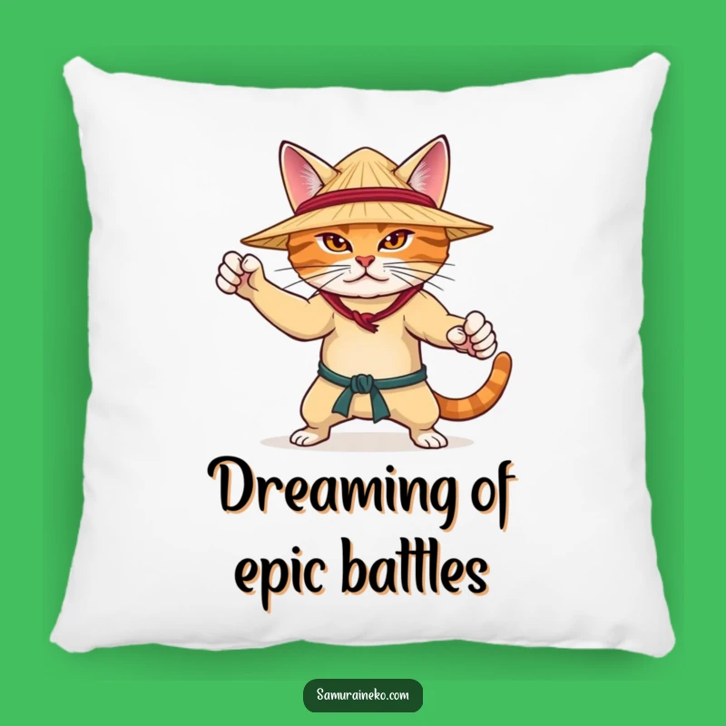 Funny Determined Cat Pillow - Soft and Hilarious Gift for Dojo Comfort