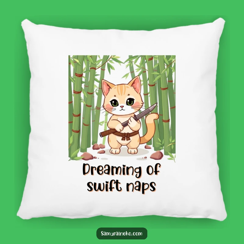 Funny Samurai Cat Pillow: Ultra-Soft Feline Warrior with Katana, Delightful Funny Gift!