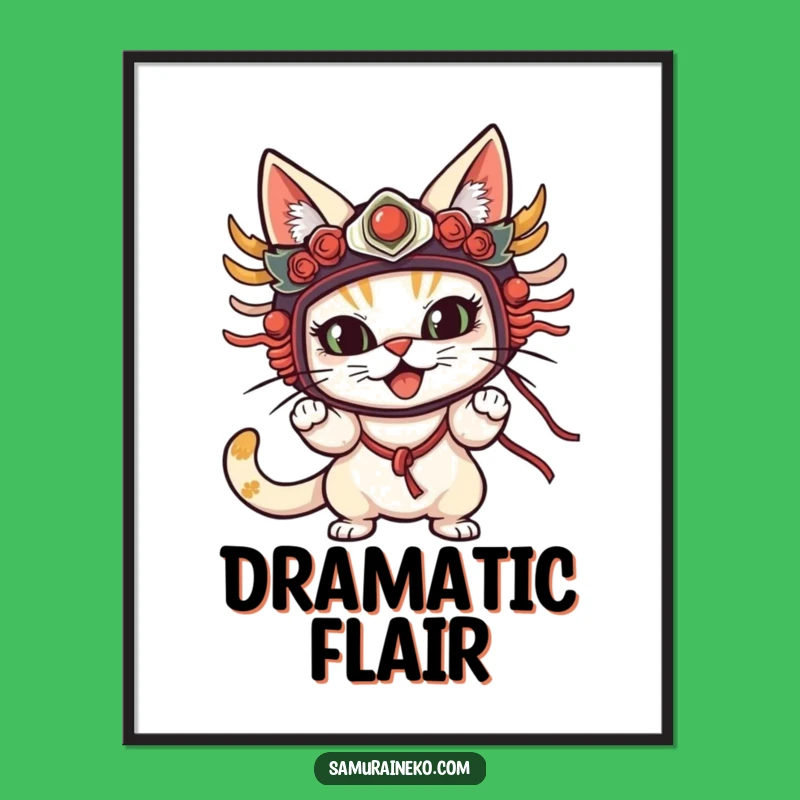 Funny Cat Mask Digital Art: Dramatic Feline Portrait for Stylish Decor