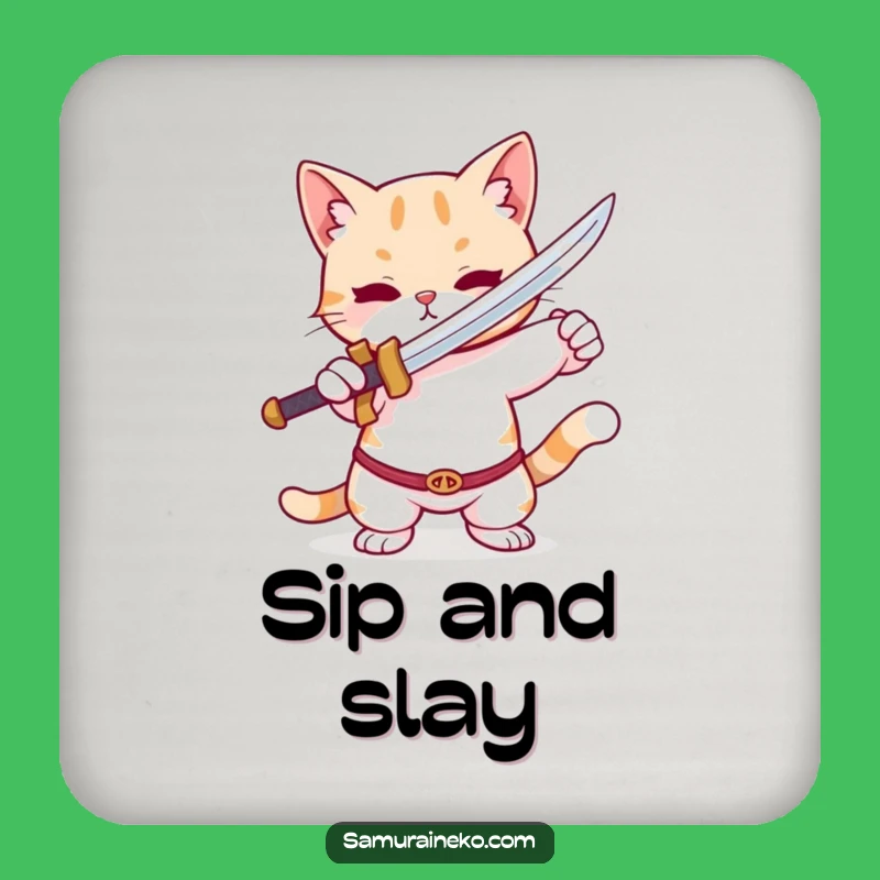 Funny Cat Tiny Sword Coaster: Protect Your Surfaces with Hilarious Feline Flair