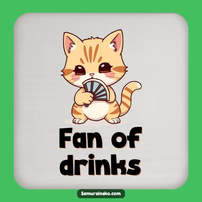 Funny Cat Warrior Coaster: Whimsical Duel Protection, Humorous Gift