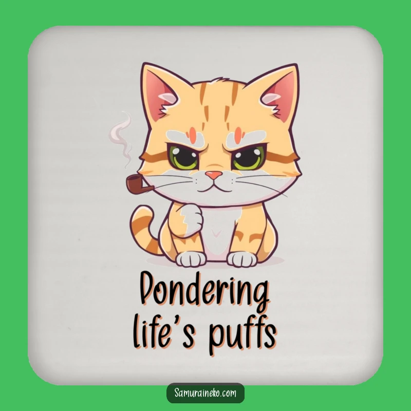 Funny Intellectual Cat Coaster: Protect Surfaces with Feline Style