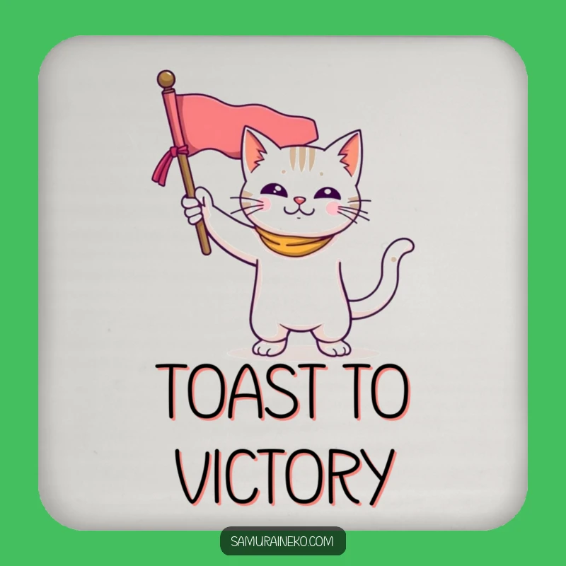 Funny Cat Hero Coaster: Protect Surfaces With Feline Banner Flair - Cute Funny Gift!