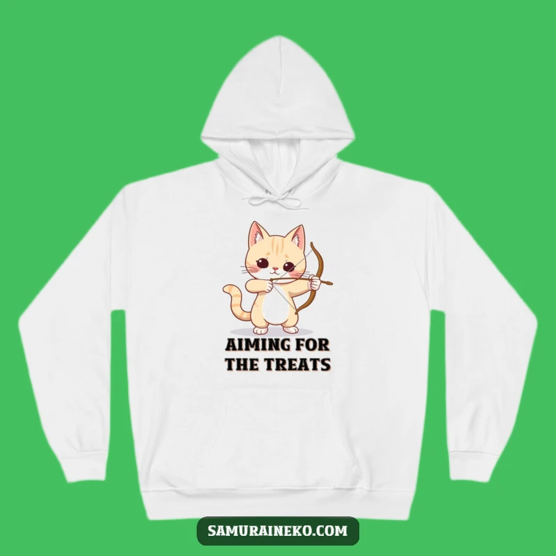 Funny Cat Archer Hoodie: Cozy Focus, Hilarious Feline Precision!