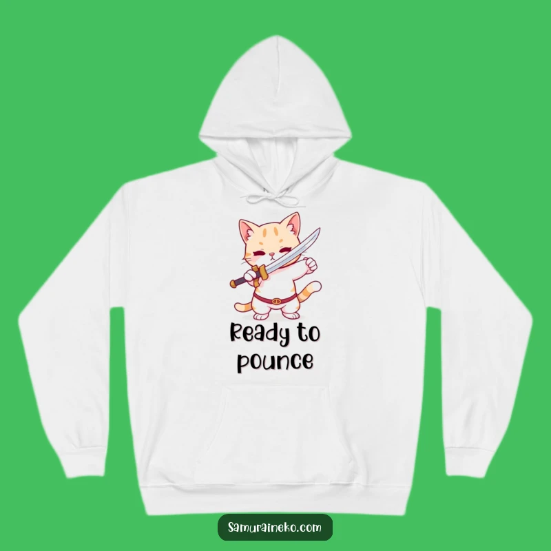 Cozy Funny Cat Tiny Sword Hoodie: Warm Comfort with Hilarious Feline Warrior Vibes