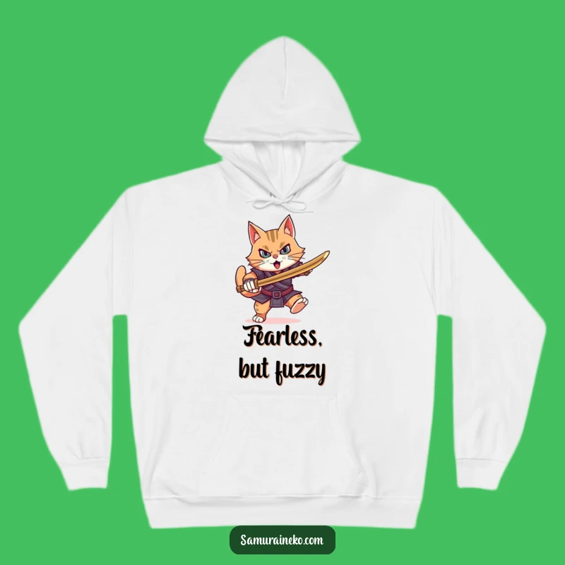 Funny Determined Cat Warrior Hoodie: Cozy Courage, Ultimate Funny Gift