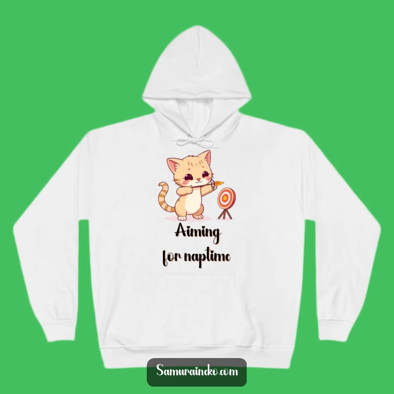 Funny Cat Archer Hoodie - Tiny Arrow Target Practice Comfort