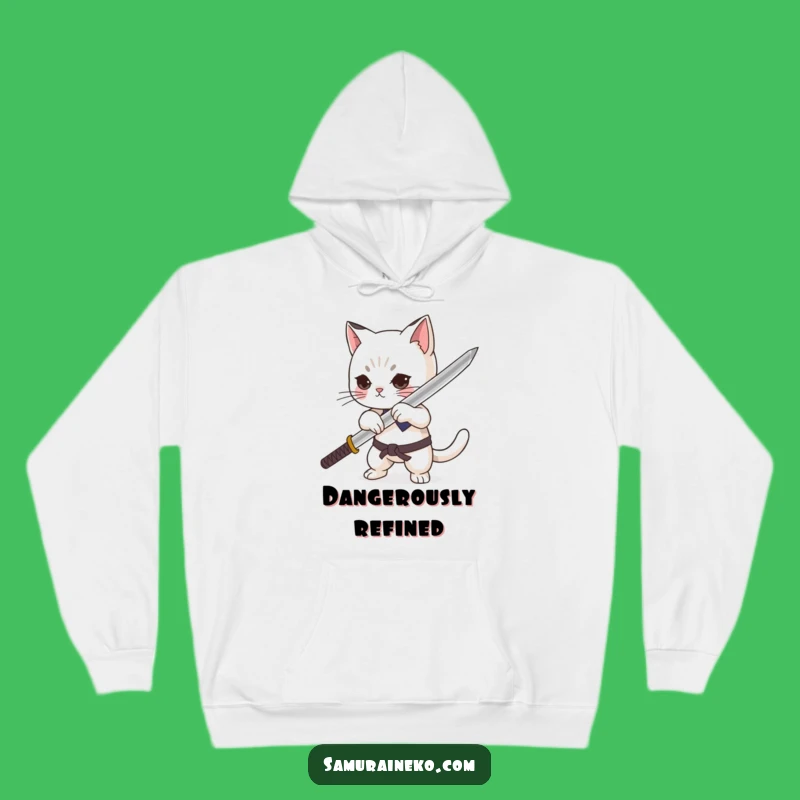 Funny Cat Samurai Hoodie: Cozy & Fierce Tiny Katana - Warm Gift