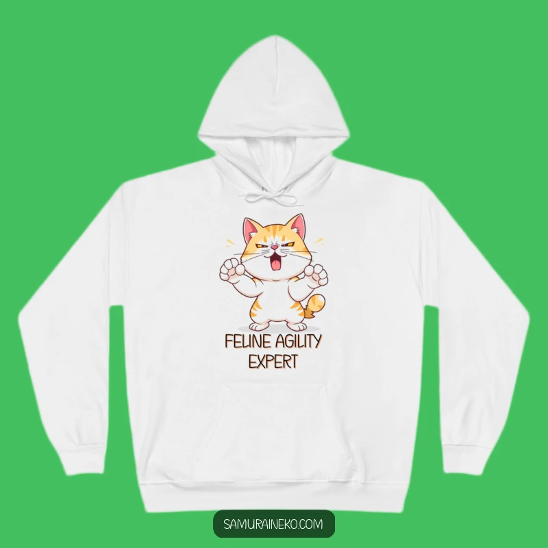 Funny Cat Strike Hoodie: Mischievous Warmth for Determined Feline Fans