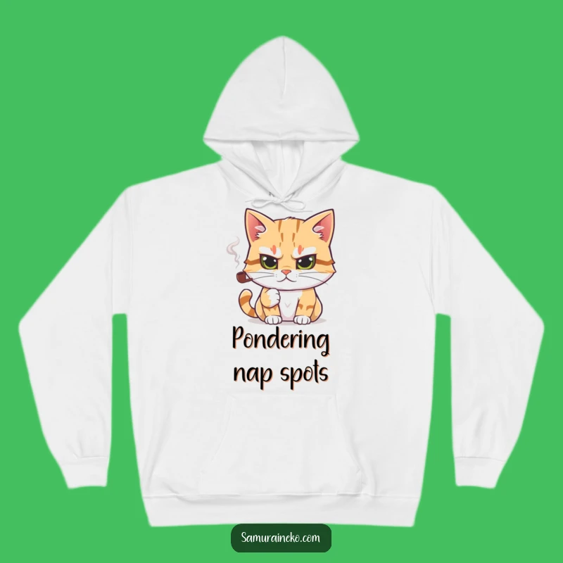 Funny Intellectual Cat Hoodie: Cozy Thinker, Hilarious Gift for Cold Days