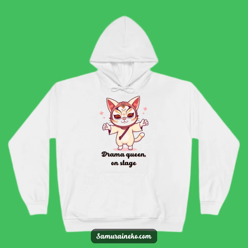 Funny Kabuki Cat Hoodie: Cozy Performance, Hilarious Feline Joy!