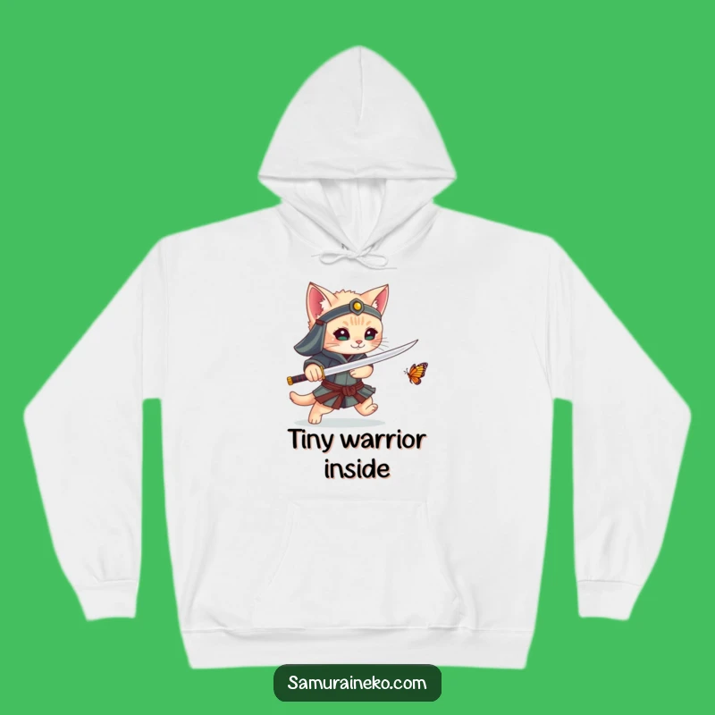 Funny Kitten Samurai Hoodie: Cozy Up with This Adorable Warrior