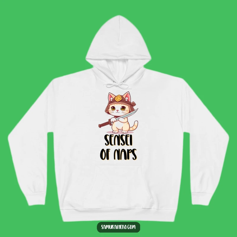 Funny Samurai Cat Helmet Hoodie - Cozy & Hilarious Warrior Cat Gift