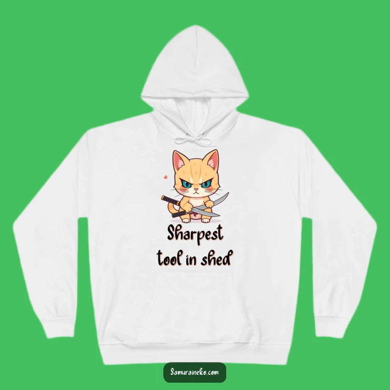 Funny Samurai Cat Hoodie - Cozy and Hilarious Gift for Focused Feline Fans